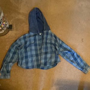 Blue flannel with hood!